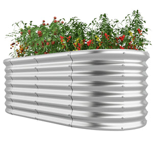 Fioriera 165 x 80 x 60 cm con fondo aperto per una circolazione ottimale dell'aria stile contemporaneo metallo argento 20_0012336