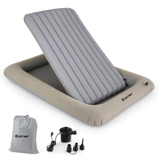 Lettino da viaggio gonfiabile per bambini 165 x 118 x 20 cm facile da trasportare maggiore sicurezza design moderno in PVC grigio 20_0012342