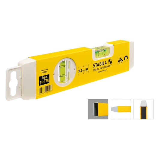 'LIVELLA A DUE FIALE TASCABILE MAGNETICA '70 TM' cm 22'