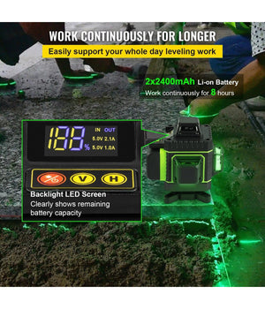 Livella Laser A Verde 16 Linee Autolivellante 4x360° Con Base Di Treppiede         