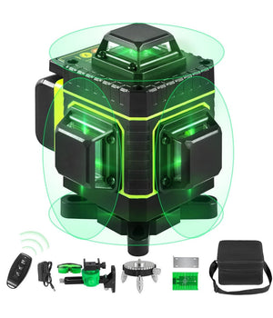 Livella Laser A Verde 16 Linee Autolivellante 4x360° Con Base Di Treppiede         