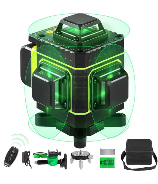 Livella Laser A Verde 16 Linee Autolivellante 4x360° Con Base Di Treppiede         