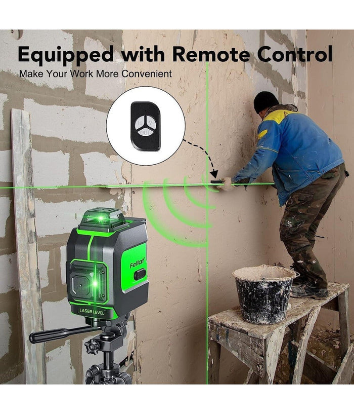 Livella Laser Autolivellante A 360° Livella Laser Verde 2 Batterie Ricaricabili         