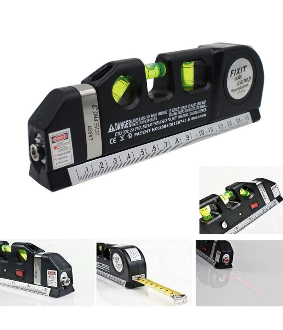 Livella Laser Di Precisione Metro Level Pro 4 In 1 Fai Da Te Elettronica 250 Cm         