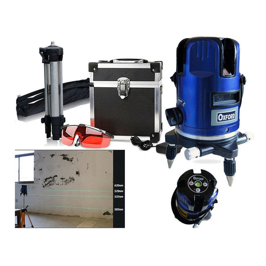 Trade Shop - Livella Laser Tracciatore Autolivellante 360º Rotazione Bolla Digitale 5 Linee -