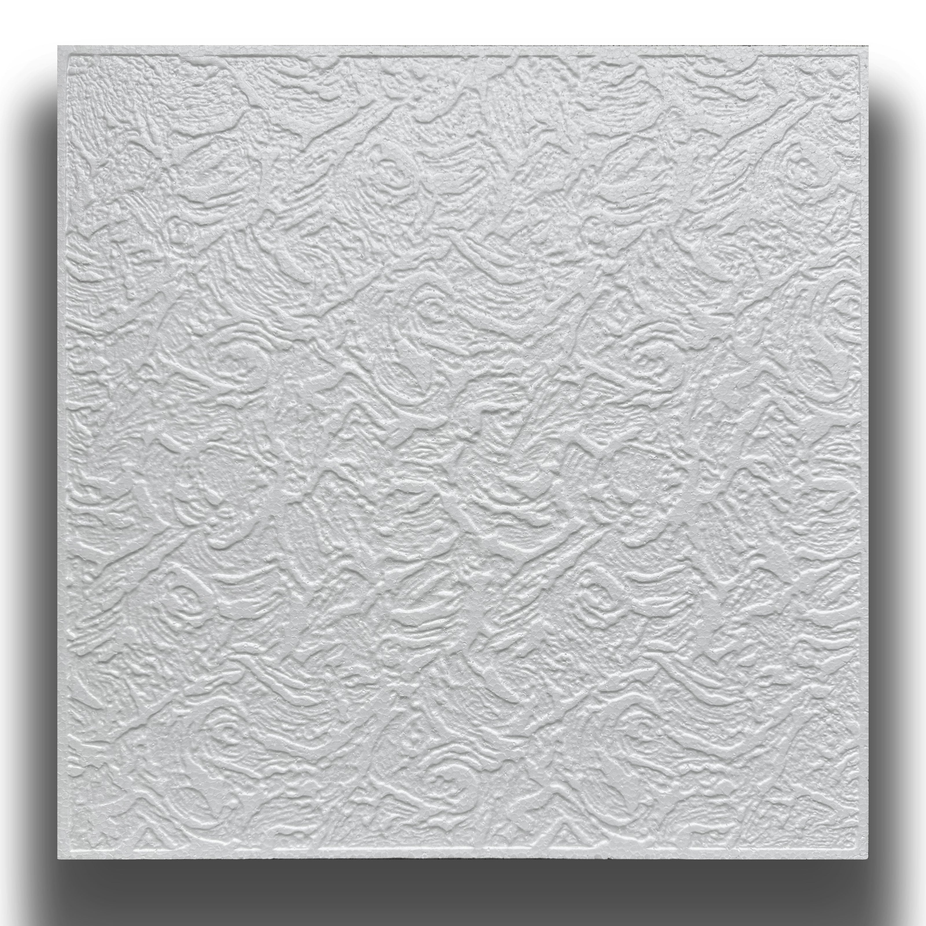 10 o 20mq (40 oppure 80 pezzi) di pannello decorativo a soffitto in polistirene compatto 50x50cm (spess. 1cm) LIZBONA - Pacco da 20 metri quadrati