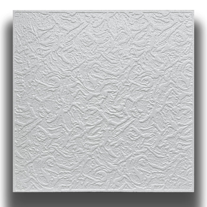 10 o 20mq (40 oppure 80 pezzi) di pannello decorativo a soffitto in polistirene compatto 50x50cm (spess. 1cm) LIZBONA - Pacco da 20 metri quadrati