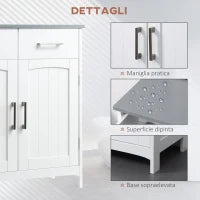kleankin Mobiletto Bagno con 2 Ante, 2 Cassetti e Ripiano Regolabile, in MDF, 68x33x76cm