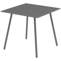 Tavolo da Pranzo da Giardino per 6 Persone con Piano a Doghe per Giardino, Patio, Terrazza, 80 x 80 x 74 cm, Grigio