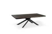 E-STYLO Tavolo fisso con top rovere termocotto impiallacciato e gambe in metallo nero, 100cm X 200cm H. 76cm.