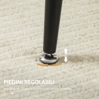 Tavolo da Cucina per 4 Persone in MDF e Acciaio, 140x80x76cm, Colore Legno e Nero