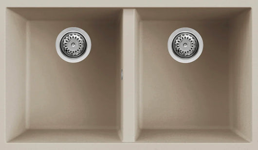 Lavello QUADRA 350 76x44 2 vasche CHAMPAGNE 95 SOTTOTOP