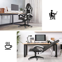 Sedia gaming Bianco - Poltrona Racing - RATTANTREE - Schienale Reclinabile, Altezza Regolabile, 360 Gradi Direzionale