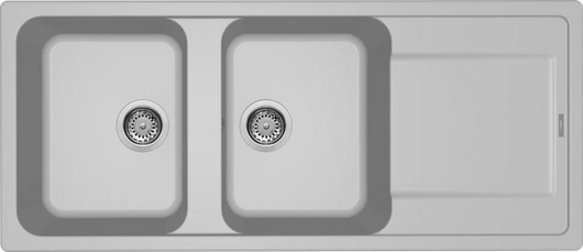 LAV. LIFE 500 116x50 2 vasche + gocciolatoio ALUMINIUM 79