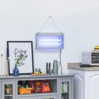 Elettroinsetticida da Esterno e Interno con Lampada Antizanzare UV per 60m², Zanzariera Elettrica 30W Grigio