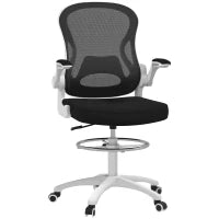 Sedia da Ufficio Ergonomica in Tessuto Traspirante con Altezza Regolabile e Braccioli Ribaltabili, 59x65x110-130 cm