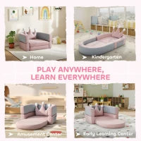 Blocchi Morbidi di Schiuma per Bambini con Cuscino Giocattolo per Apprendere, Arrampicarsi e Gattonare, Rosa