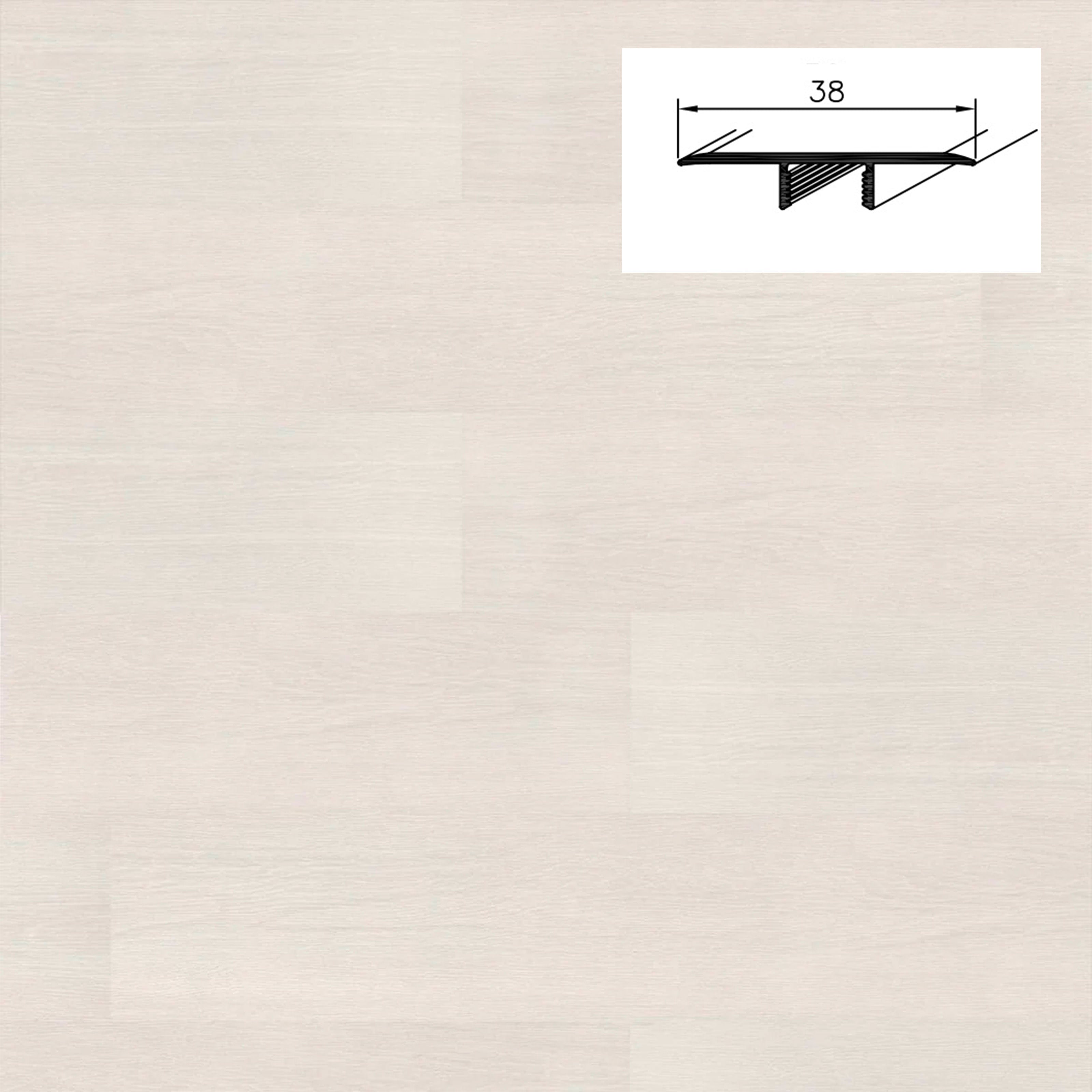 Barra da 90cm di PROFILO GIUNTO in Alluminio Gamma Laminati - Piatto o a discesa (base+coperchio) - LODOS - PIATTO