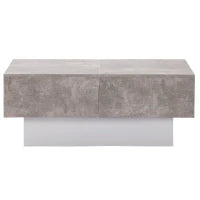Tavolino con finitura lucida, tavolo estensibile e spazio per riporre, design moderno, 91,02×62,52×18,01 cm, Grigio