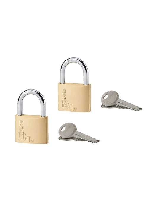 Set 2 Lucchetti Tipo 1, interno, ansa in acciaio, 40mm, 2x2 chiavi - THIRARD