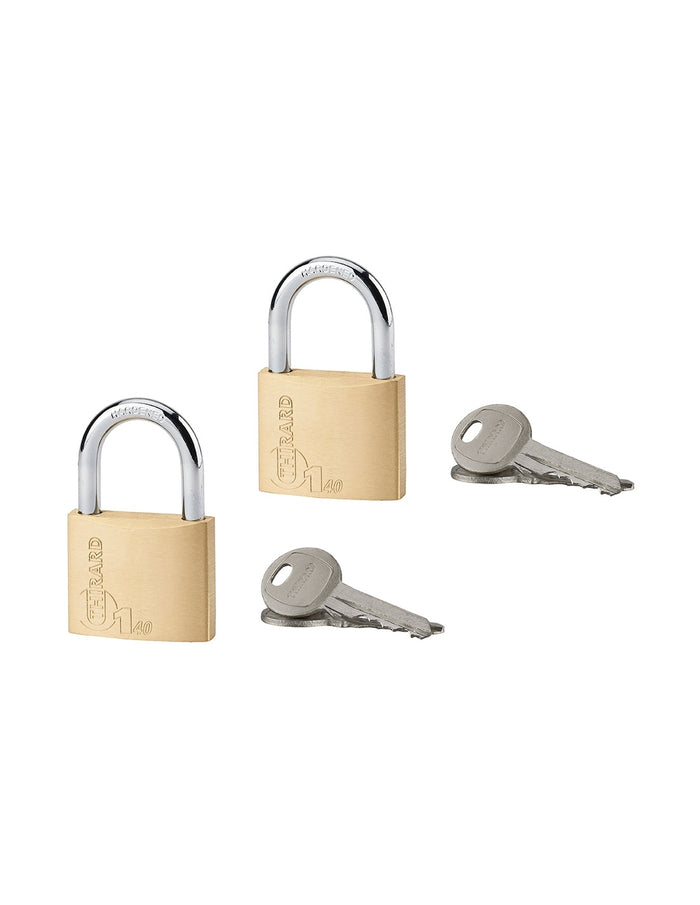 Set 2 Lucchetti Tipo 1, interno, ansa in acciaio, 40mm, 2x2 chiavi - THIRARD