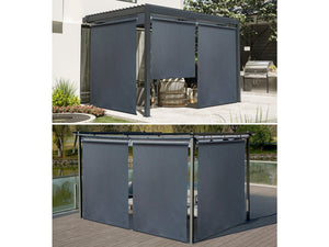 Set di 3 rulli retrattili in metallo - 124,5 x 225 cm - Antracite