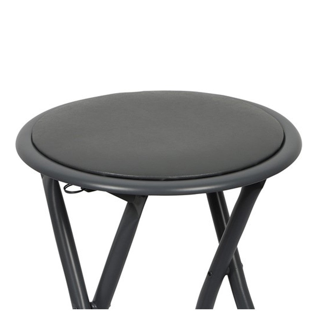 Lotto di 10 sgabelli pieghevoli – Collezione BASICUS, colore nero, seduta in PU, diametro 30 cm, altezza 45 cm