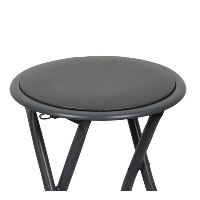 Lotto di 10 sgabelli pieghevoli – Collezione BASICUS, colore nero, seduta in PU, diametro 30 cm, altezza 45 cm