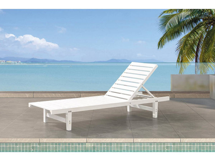 Set di 2 lettini di legno Rawai - Bianco