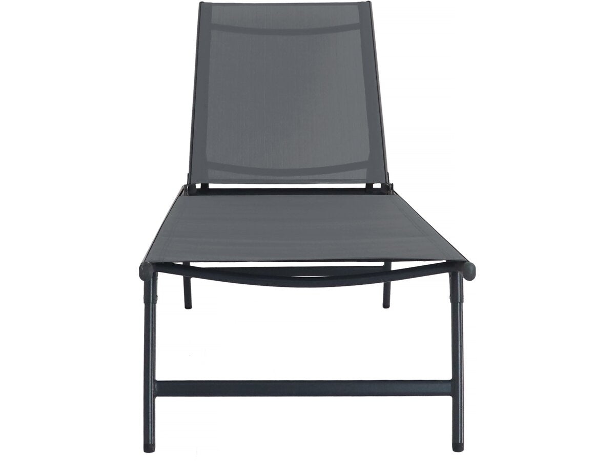 Set di 2 lettini prendisole in metallo "Sublima" - 180 x 54 x 104 cm - Antracite