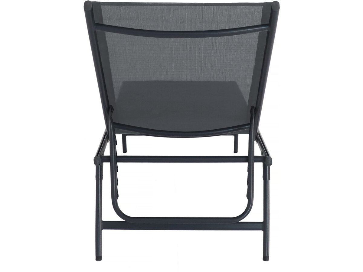 Set di 2 lettini prendisole in metallo "Sublima" - 180 x 54 x 104 cm - Antracite