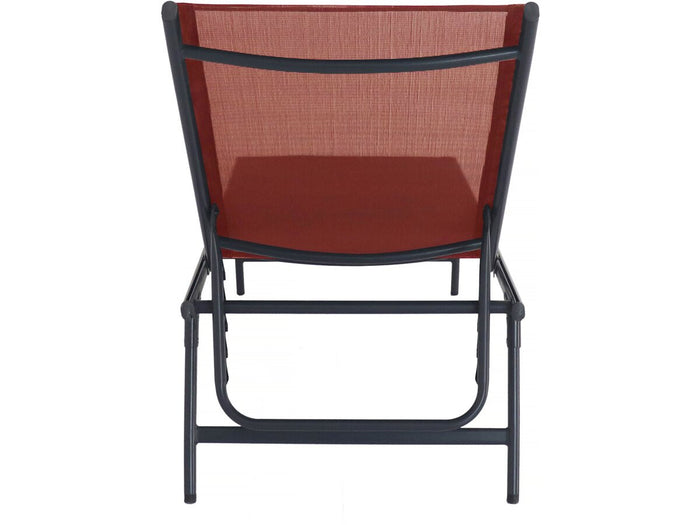 Set di 2 lettini prendisole in metallo "Sublima" - 180 x 54 x 104 cm - Terracotta