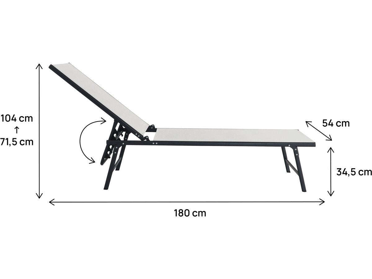 Set di 2 lettini prendisole in metallo "Sublima" - 180 x 54 x 104 cm - Beige