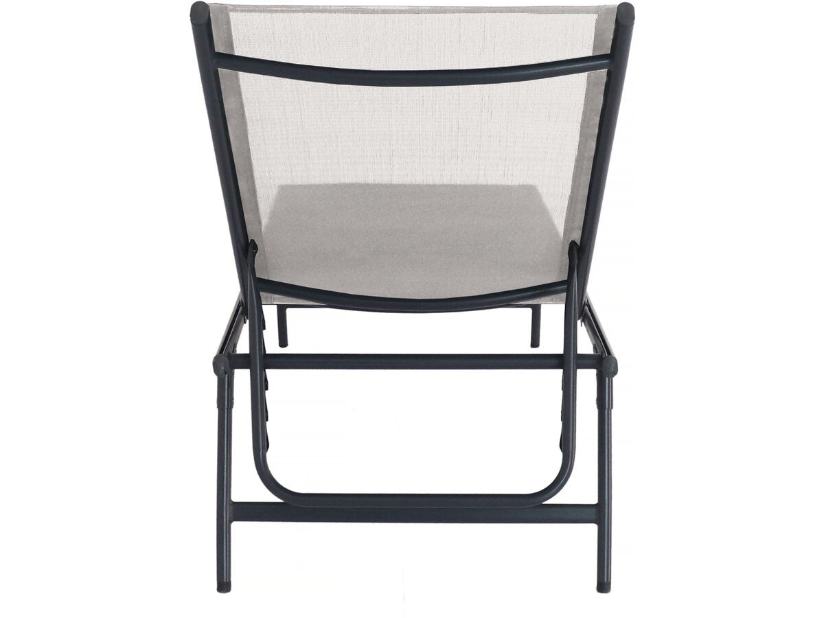 Set di 2 lettini prendisole in metallo "Sublima" - 180 x 54 x 104 cm - Beige