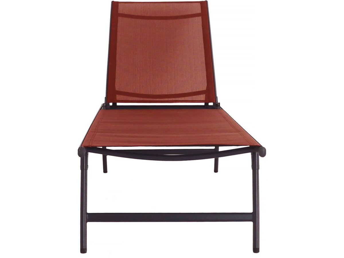 Set di 2 lettini prendisole in metallo "Sublima" - 180 x 54 x 104 cm - Terracotta