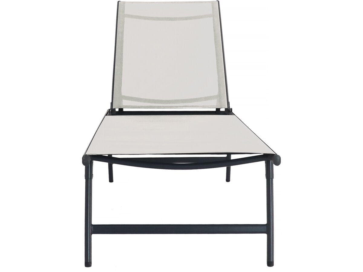 Set di 2 lettini prendisole in metallo "Sublima" - 180 x 54 x 104 cm - Beige