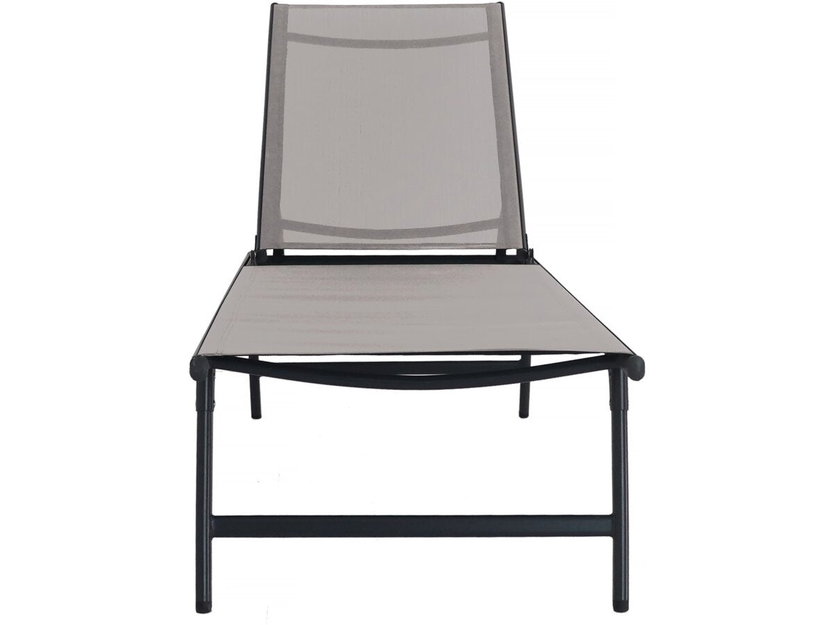 Set di 2 lettini prendisole in metallo "Sublima" - 180 x 54 x 104 cm - Tortora