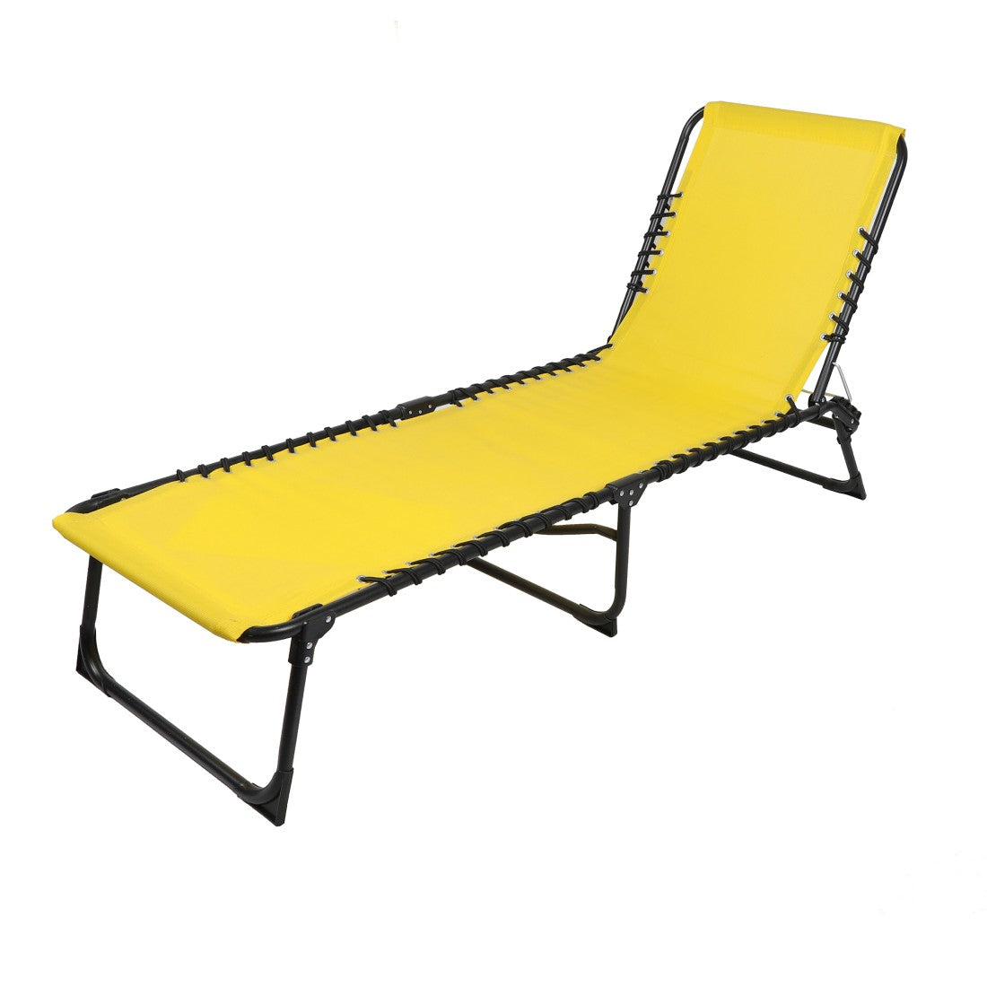 Set di 2 lettini da sole giallo senape – 187x56x26/85 cm – Metallo – Tela resistente – Pieghevoli