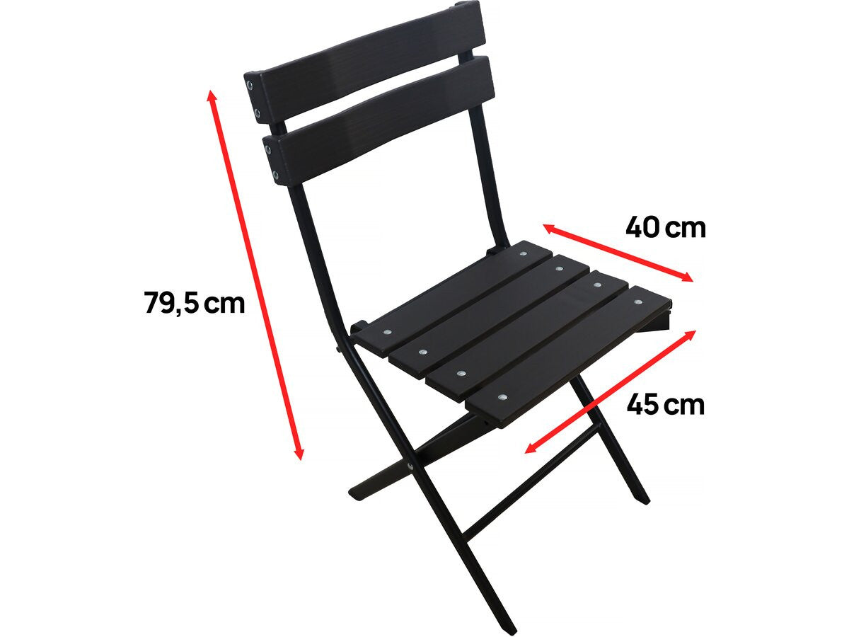 Set di 2 sedie da giardino pieghevoli in plastica "Tenerife" - Grigio antracite