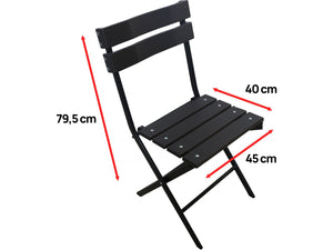 Set di 2 sedie da giardino pieghevoli in plastica "Tenerife" - Grigio antracite