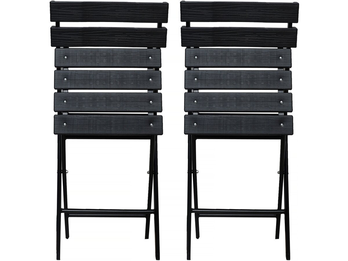 Set di 2 sedie da giardino pieghevoli in plastica "Tenerife" - Grigio antracite