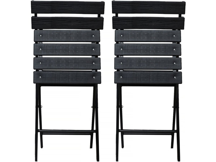 Set di 2 sedie da giardino pieghevoli in plastica "Tenerife" - Grigio antracite