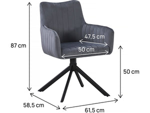 Set di 2 sedie in tessuto "Pharell" - 60 x 61 x 91 cm - Grigio