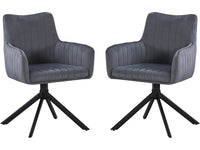 Set di 2 sedie in tessuto "Pharell" - 60 x 61 x 91 cm - Grigio