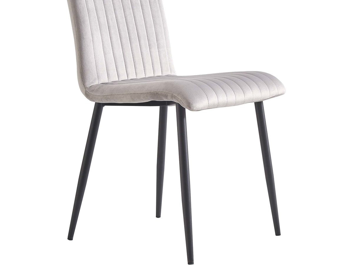 Set di 2 sedie in velluto "Henley" - Grigio chiaro