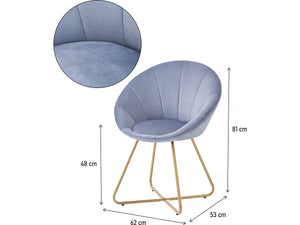 Set di 2 sedie per sala da pranzo in velluto "Rosalie" - Grigio