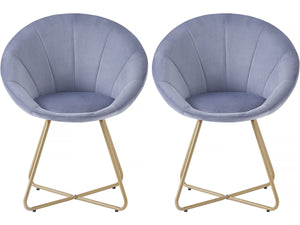 Set di 2 sedie per sala da pranzo in velluto "Rosalie" - Grigio