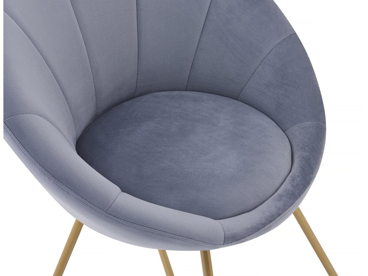 Set di 2 sedie per sala da pranzo in velluto "Rosalie" - Grigio