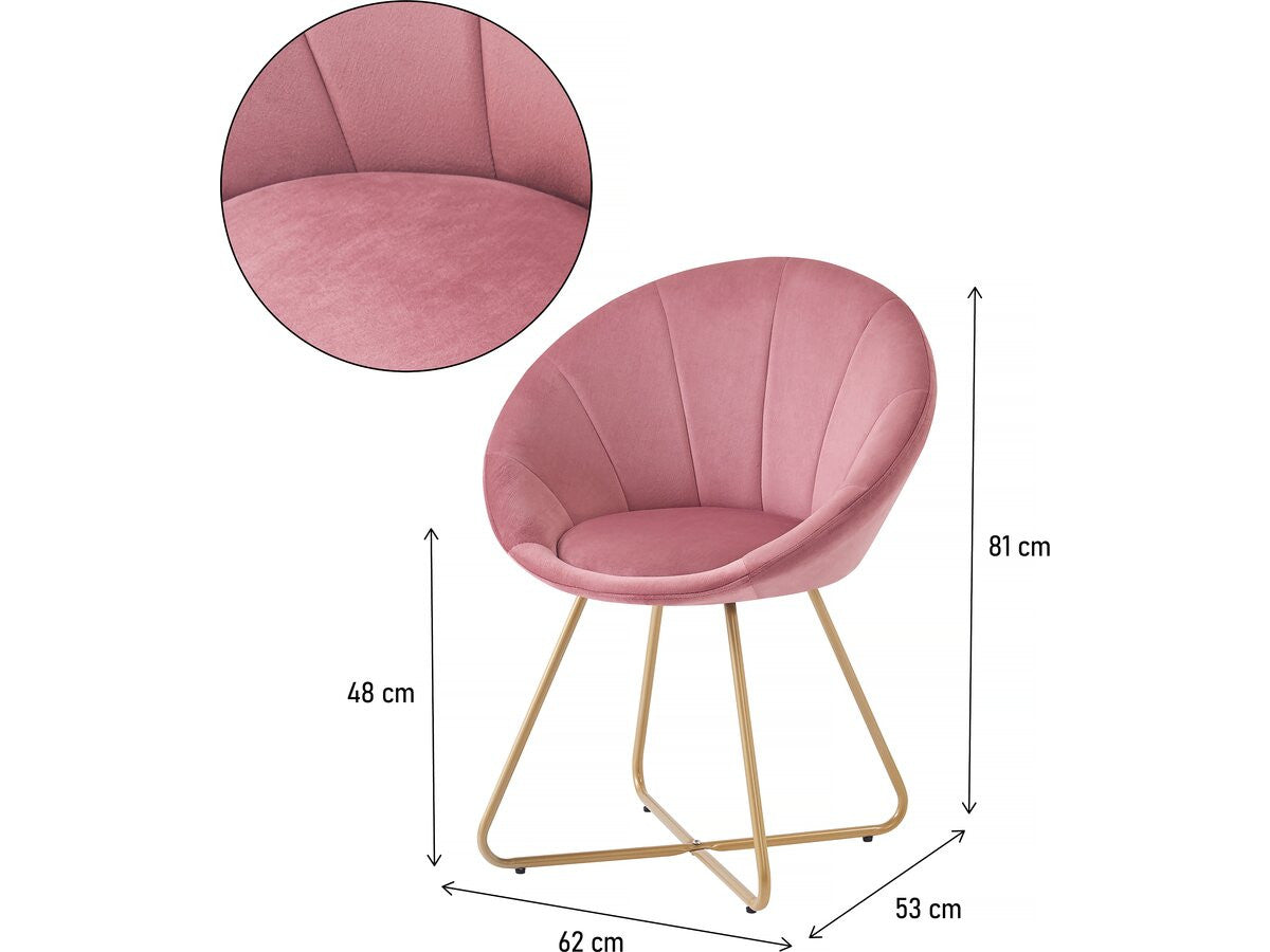 Set di 2 sedie per sala da pranzo in velluto "Rosalie" - Rosa