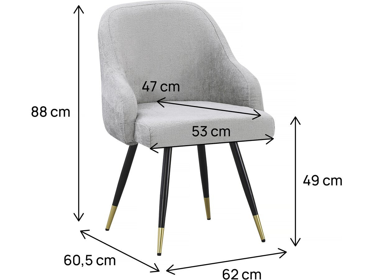 Set di 2 sedie in tessuto "Harmony" - 54 x 57 x 90 cm - Beige